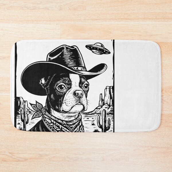 Item preview, Boston Terrier Cowboy UFO Western Dog designed and sold by d247.