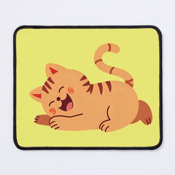 Item preview, Cute Chibi Orange Tabby Cat Lying Down Laughing Happy Kitten Sticker designed and sold by bvdesignart.