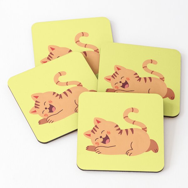 Item preview, Cute Chibi Orange Tabby Cat Lying Down Laughing Happy Kitten Sticker designed and sold by bvdesignart.