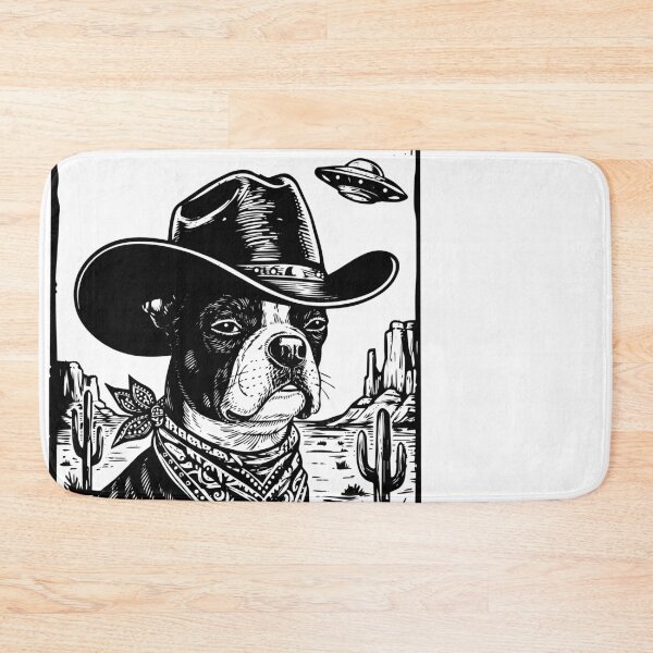 Item preview, Boston Terrier Cowboy Dog UFO Desert Western designed and sold by d247.