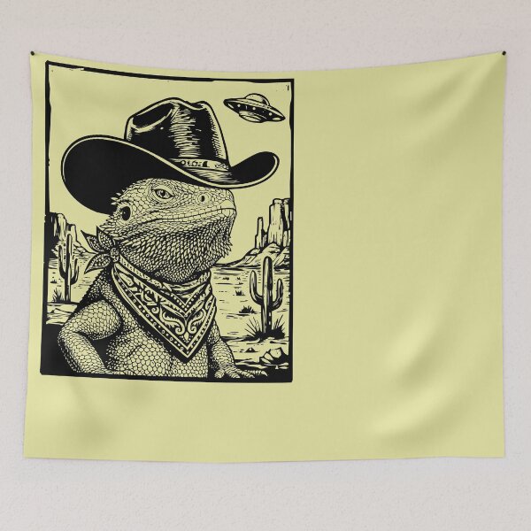 Item preview, Bearded Dragon Cowboy UFO Desert Lizard designed and sold by d247.