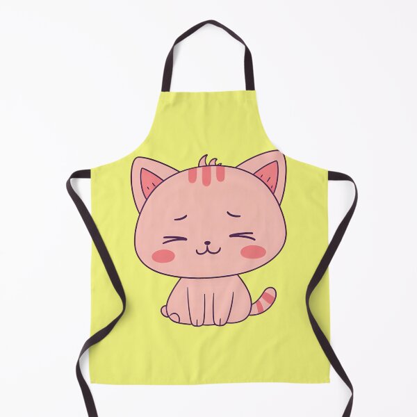 Item preview, Cute Kawaii Pink Chibi Cat Smiling and Shy Aesthetic Kitten designed and sold by bvdesignart.