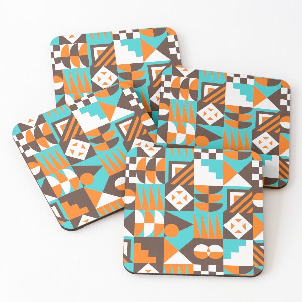 Item preview, Mid-Century Modern 1950's Blue, Orange, And Brown Geometric designed and sold by DEC02.