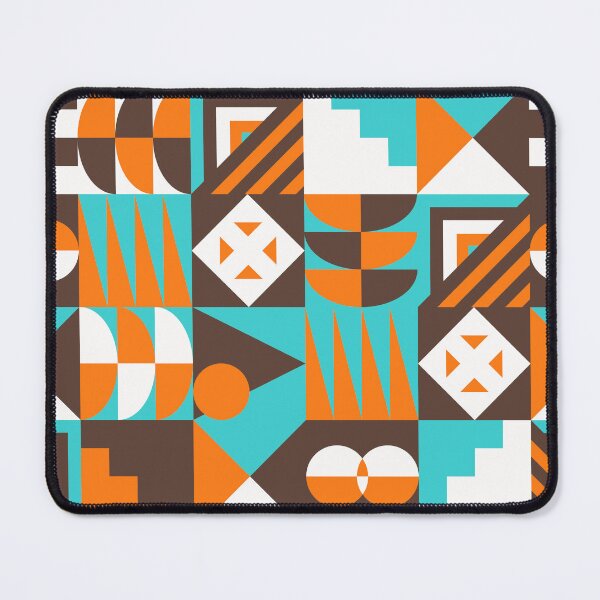 Item preview, Mid-Century Modern 1950's Blue, Orange, And Brown Geometric designed and sold by DEC02.