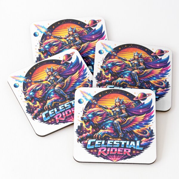 Item preview, Cosmic Galactic Warrior Retro Synthwave Style designed and sold by JonelleTshirts.