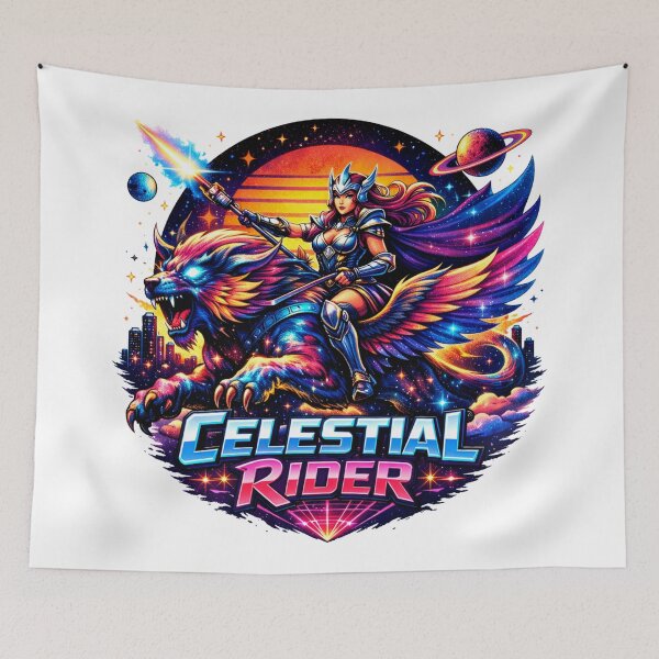 Item preview, Cosmic Galactic Warrior Retro Synthwave Style designed and sold by JonelleTshirts.