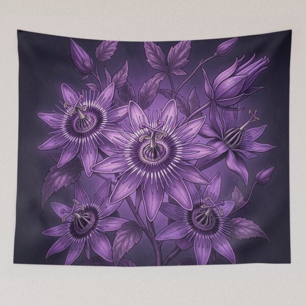 Item preview, Purple Passion Flowers designed and sold by Kirrindy Designs.
