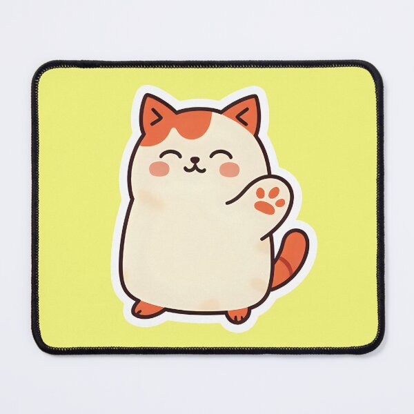 Item preview, Cute Chibi Calico Cat Waving Paw Kawaii Neko Sticker designed and sold by bvdesignart.