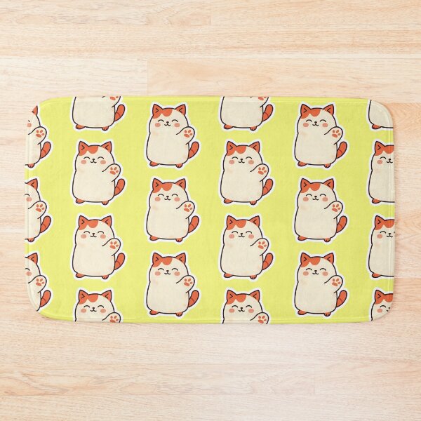 Item preview, Cute Chibi Calico Cat Waving Paw Kawaii Neko Sticker designed and sold by bvdesignart.