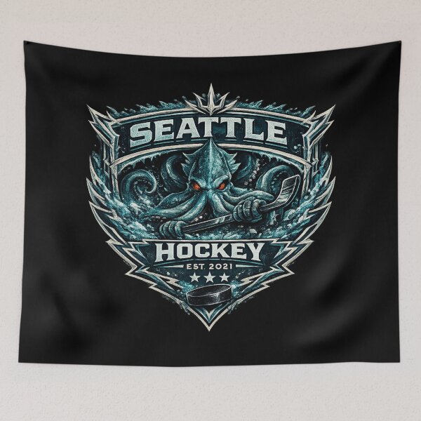 Item preview, Seattle Hockey Kraken Style Crest | Ocean Hockey Fan Art designed and sold by TKOprintdesigns.