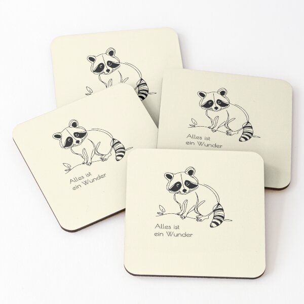 Item preview, Alles ist ein Wunder Cute Raccoon Line Art Premium - Creamy Butter Yellow designed and sold by smaragdstudio.
