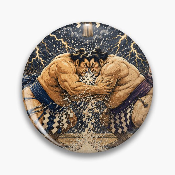 Item preview, Sumo Tachiai Clash Sticker | Japanese Wrestling Thunder Match Art designed and sold by SeiMeets.