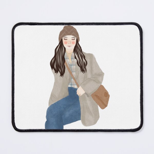 Item preview, She Is Brave Aesthetic Winter Beanie Girl Art designed and sold by theleftyworks.