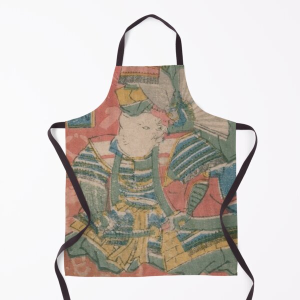 Item preview, Vintage Japanese Samurai Cat Ukiyo-e: Anthropomorphic Neko Warrior in Armor designed and sold by vekotpu.