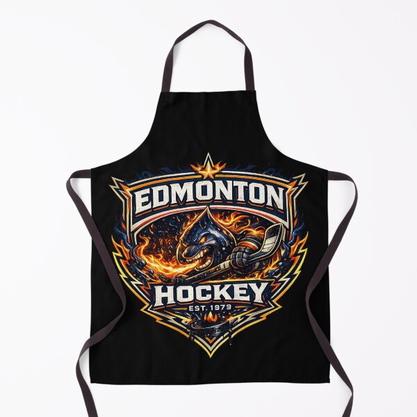 Item preview, Edmonton Hockey Oil Fire Crest | Northern Hockey Fan Design designed and sold by TKOprintdesigns.