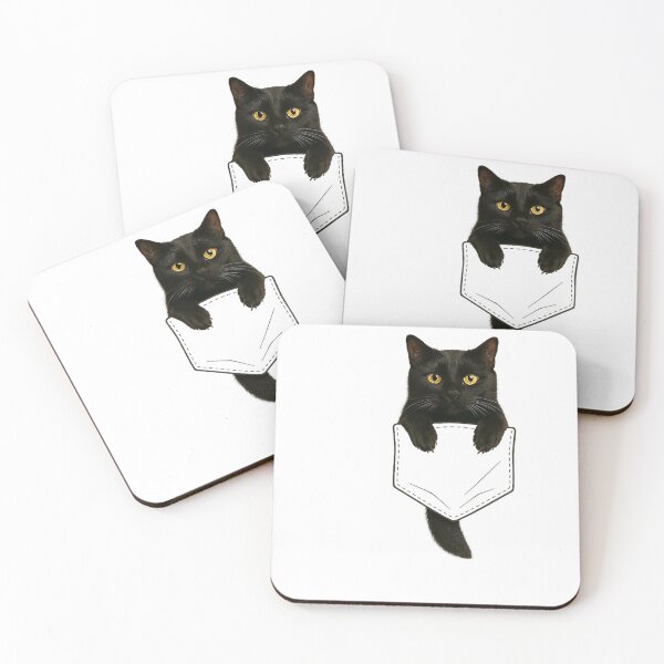 Item preview, Cute Black Cat Pocket Funny Gifts Cat Mom Cat Dad Cat Lover T-Shirt designed and sold by rawr00.