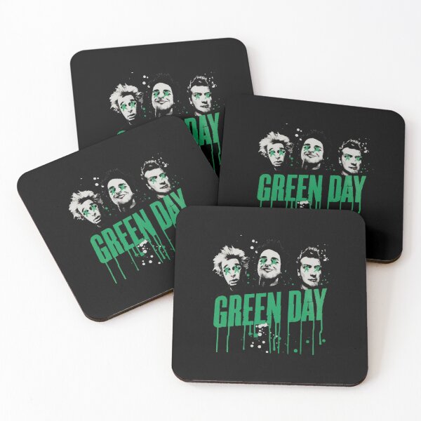 Item preview, Green Day Band Members Portrait Green Splatter designed and sold by Moonpaw-Whimsy.