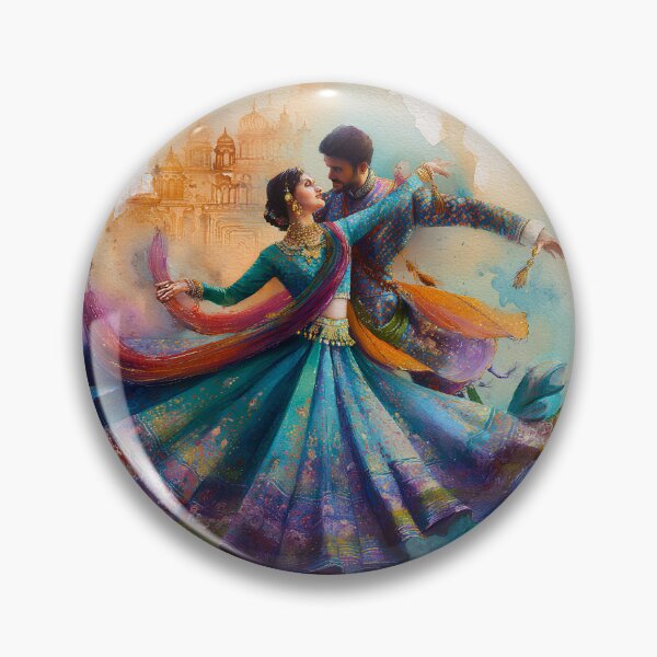 Item preview, ✨Colorful Kathak Dance Couple Art✨ designed and sold by CheersTOGETHER.