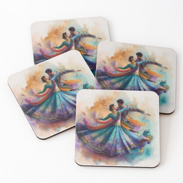 Item preview, ✨Colorful Kathak Dance Couple Art✨ designed and sold by CheersTOGETHER.