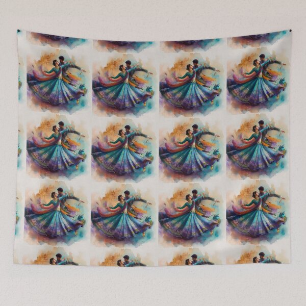 Item preview, ✨Colorful Kathak Dance Couple Art✨ designed and sold by CheersTOGETHER.