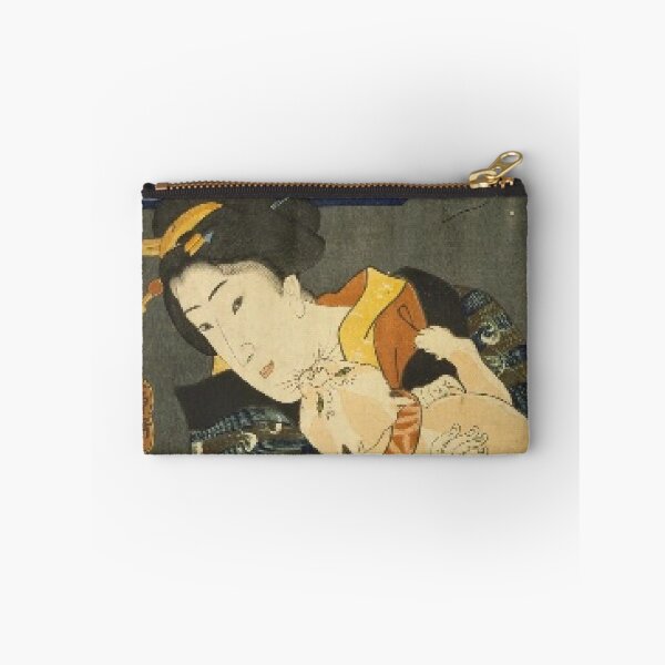 Item preview, Vintage Japanese Ukiyo-e Cat Art: Elegant Woman and Playful Neko designed and sold by vekotpu.
