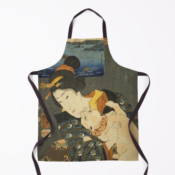 Item preview, Vintage Japanese Ukiyo-e Cat Art: Elegant Woman and Playful Neko designed and sold by vekotpu.
