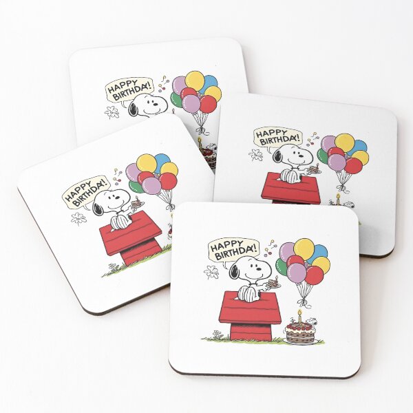 Item preview, Happy Birthday Snoopy Doghouse and Balloons Cute Art designed and sold by Moonpaw-Whimsy.