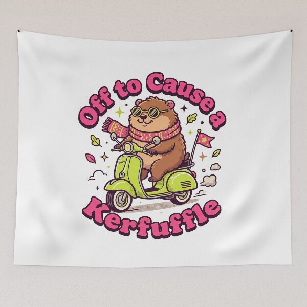 Item preview, Off To Cause A Kerfuffle Groundhog Sticker designed and sold by CrystalMineArts.