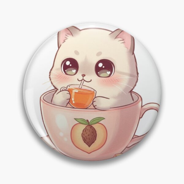 Item preview, Cute Tea Cup Kitten Kawaii Sticker designed and sold by blossomfun.