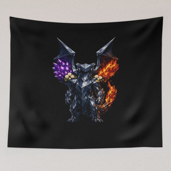 Item preview, Low Poly Origami Dragon — Crystal Fire Fantasy Art | Geometric Dragon Poster designed and sold by ArtoryWorks.