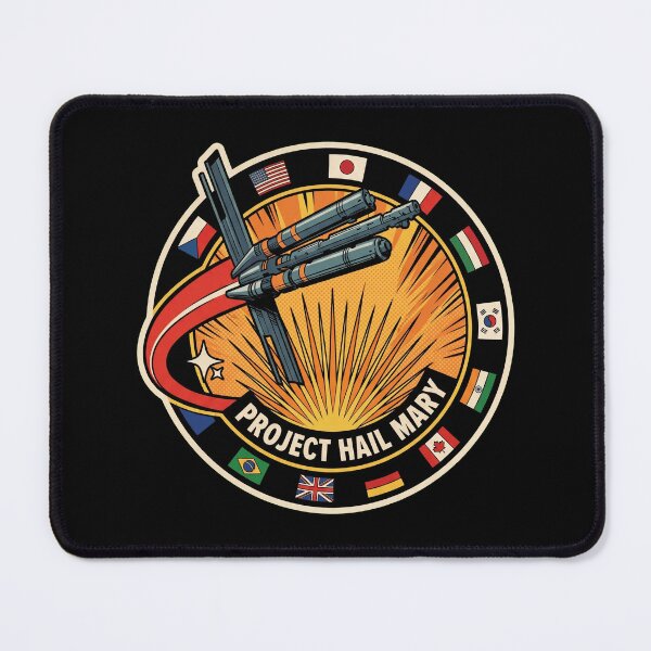 Item preview, Retro Hail Mary Space Mission Patch International Spaceship Emblem designed and sold by TopKult.