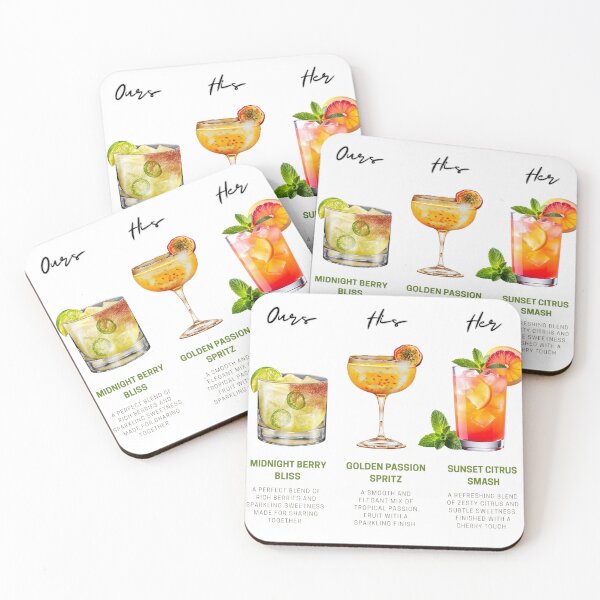 Item preview, Ours, His & Her – Watercolor Cocktail Collection designed and sold by Miho9999.