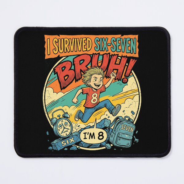 Item preview, I Survived Six Seven Bruh I'm 8 Funny 8th Birthday Boy Comic designed and sold by TopKult.