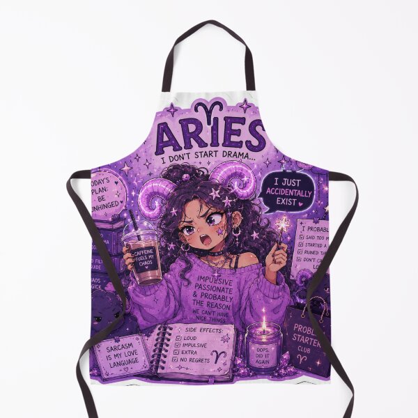 Item preview, Chaotic Aries Zodiac Sticker | Funny Astrology Aesthetic Art designed and sold by MysticPurpleHue.
