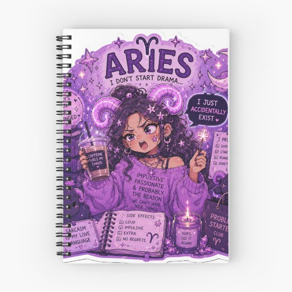 Item preview, Chaotic Aries Zodiac Sticker | Funny Astrology Aesthetic Art designed and sold by MysticPurpleHue.