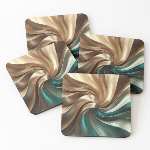 Item preview, Beige × Gold × Turquoise Metallic Swirl designed and sold by Bellassi.