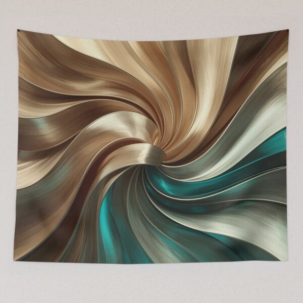 Item preview, Beige × Gold × Turquoise Metallic Swirl designed and sold by Bellassi.