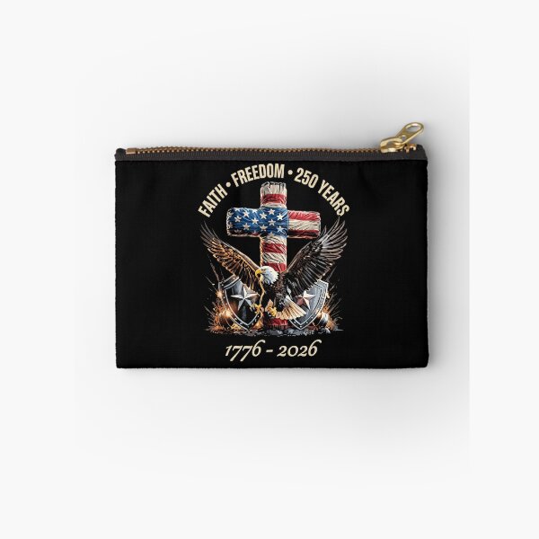 Item preview, Faith Freedom 250 Years American Flag Cross Bald Eagle 1776 designed and sold by TopKult.
