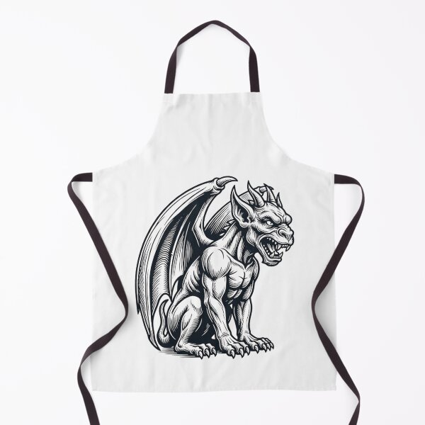Item preview, Vintage Mythical Gargoyle Statue Line Art designed and sold by GiggleInkTees.