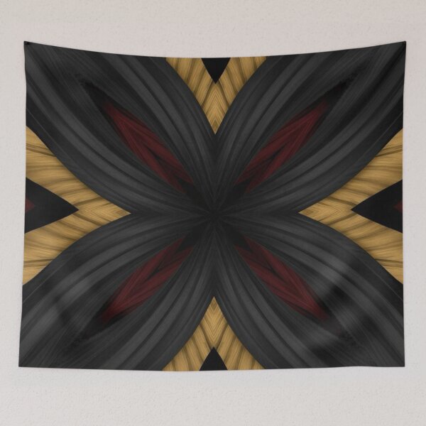 Item preview, Black × Gold × Maroon Metallic Petal Symmetry designed and sold by Bellassi.