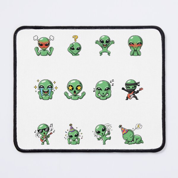 Item preview, Funny And Cute Alien Sticker Pack Emoji Set designed and sold by RamyGallery.
