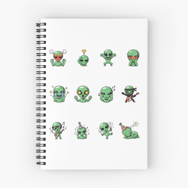 Item preview, Funny And Cute Alien Sticker Pack Emoji Set designed and sold by RamyGallery.