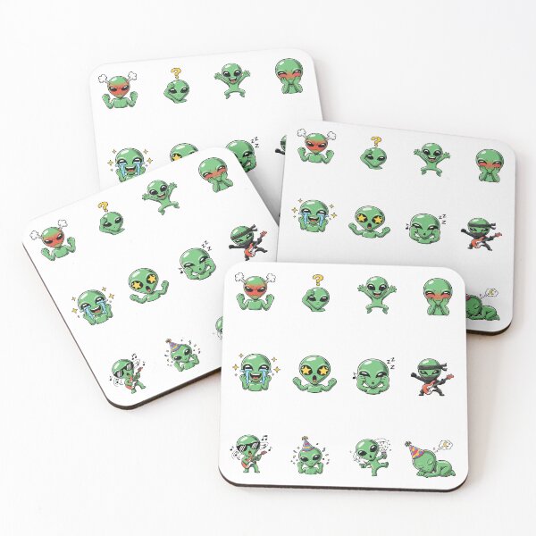 Item preview, Funny And Cute Alien Sticker Pack Emoji Set designed and sold by RamyGallery.