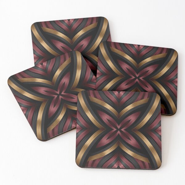 Item preview, Patrón de flujo metálico negro × granate × dorado designed and sold by Bellassi.
