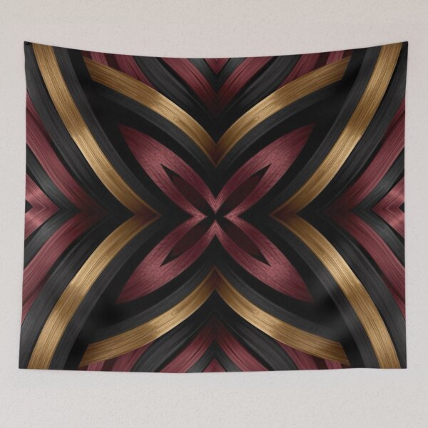Item preview, Black × Maroon × Gold Metallic Flow Pattern designed and sold by Bellassi.