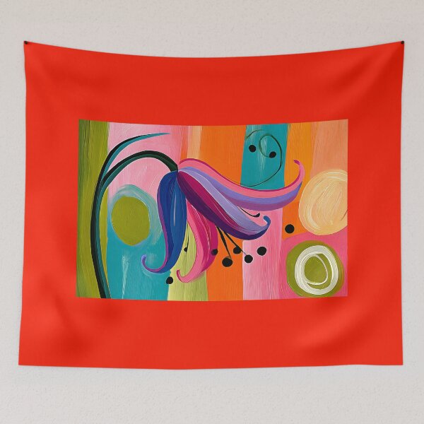 Item preview, Bloom Beyond Form - Abstract Bluebell Petals Unfolding Through Colorful Geometry and Rhythmic Motion designed and sold by OlfactoART Studio.