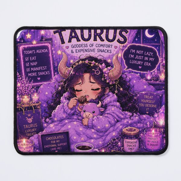 Item preview, Cozy Taurus Zodiac Sticker | Funny Astrology Comfort Lover Art designed and sold by MysticPurpleHue.