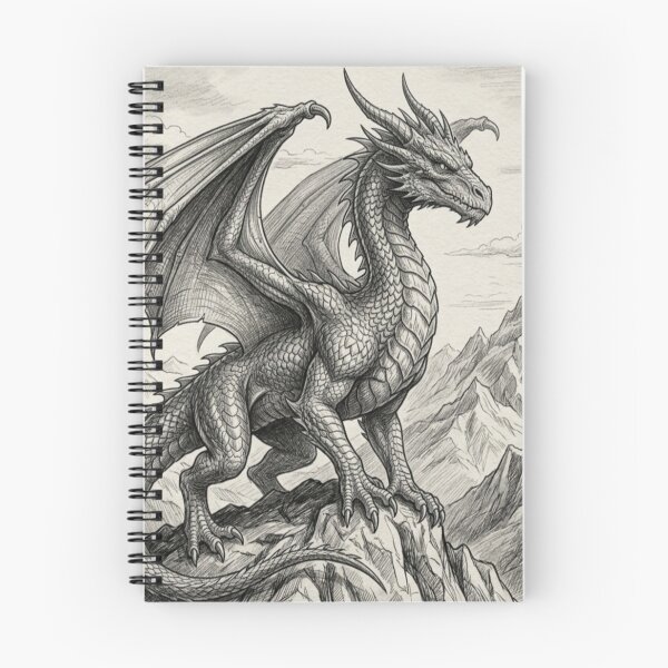 Item preview, Majestic dragon drawing designed and sold by Inkabbmate.