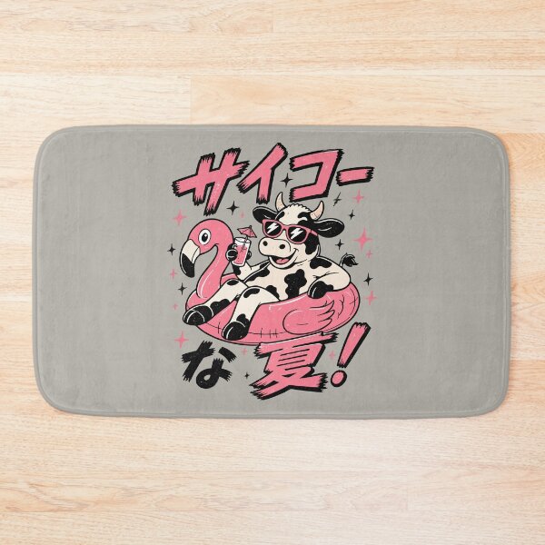 Item preview, Retro Summer Cow Flamingo Float Japanese designed and sold by AwesomeBeyondLimits.