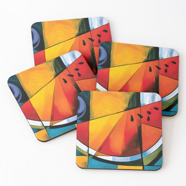 Item preview, Slices of Summer Geometry - Watermelon Reimagined Through Bold Color and Modern Abstract Design designed and sold by OlfactoART Studio.
